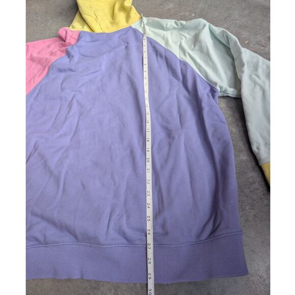 Teddy Fresh Pastel Hoodie XL Bear Patch Colorblock Patchwork Cotton Unisex Bear - Picture 6 of 13